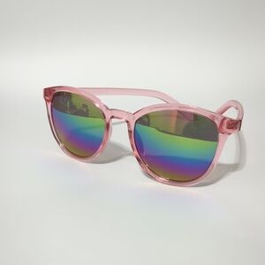 Pink Wayfarer Sunglasses with Rainbow Lenses